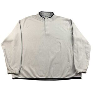 Nike Therma Victory Fleece Men 2XL Gray‎ Golf 1/2-Zip Pullover Relaxed Fit Logo